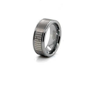 Brushed Silver Band Ring with Polished Edges (8MM)