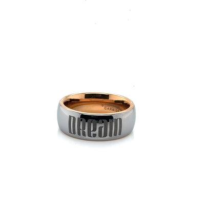 Polished Silver Band Ring with Rose Gold Interior (8MM)