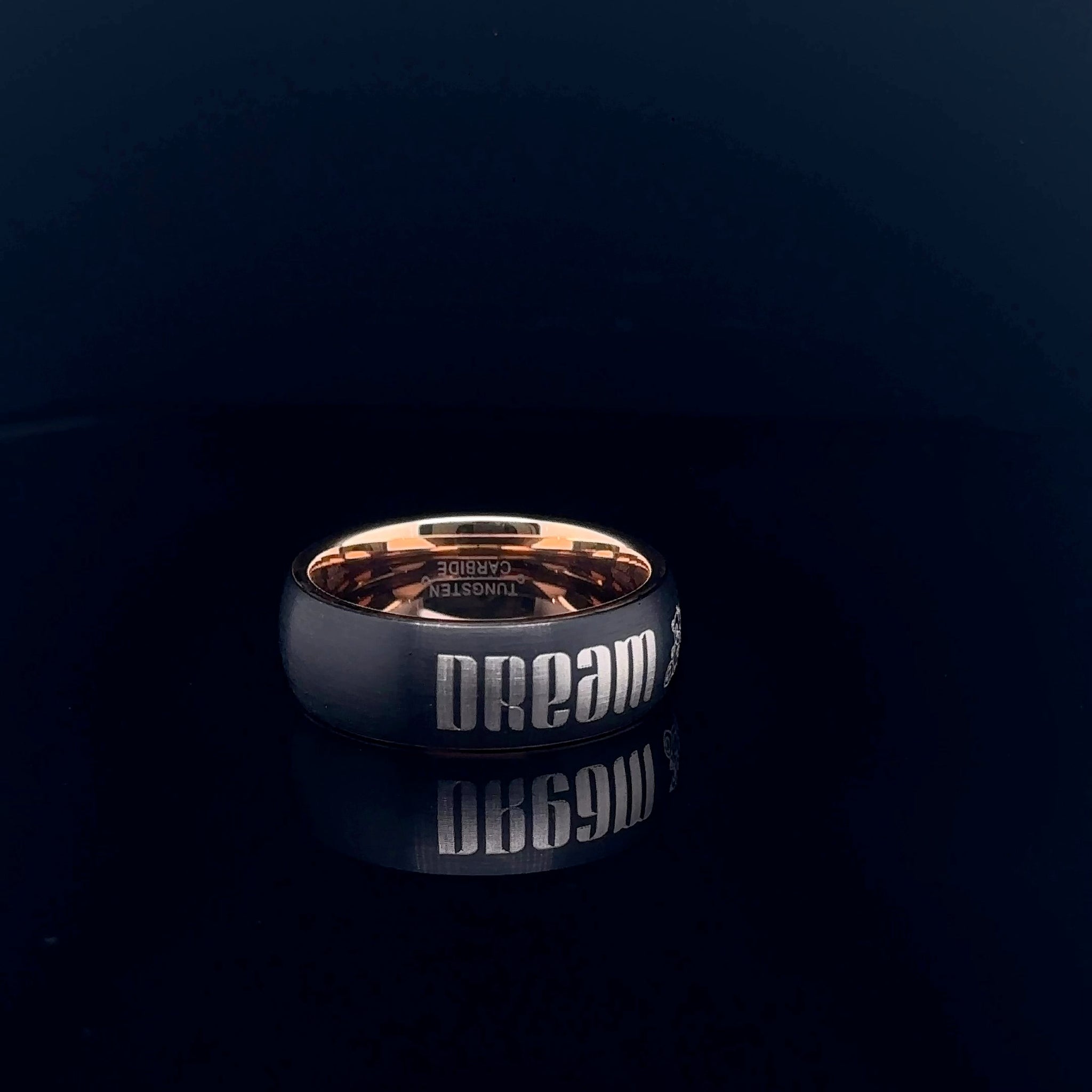 Brushed Black Band with Rose Gold Interior (Handle With Care) 8MM