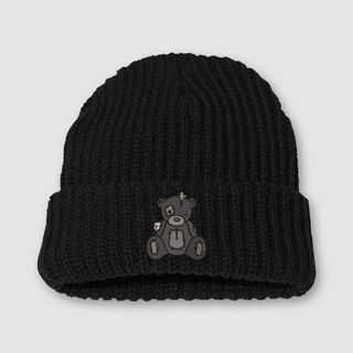 Handle With Care Blackout Chunky Knit BeanieOur Handle with Care Beanies feature Patches the Dream Teddy Bear. Patches is a reminder that we're capable of overcoming anything that comes our way. It's a gentle DREAM Clothing 