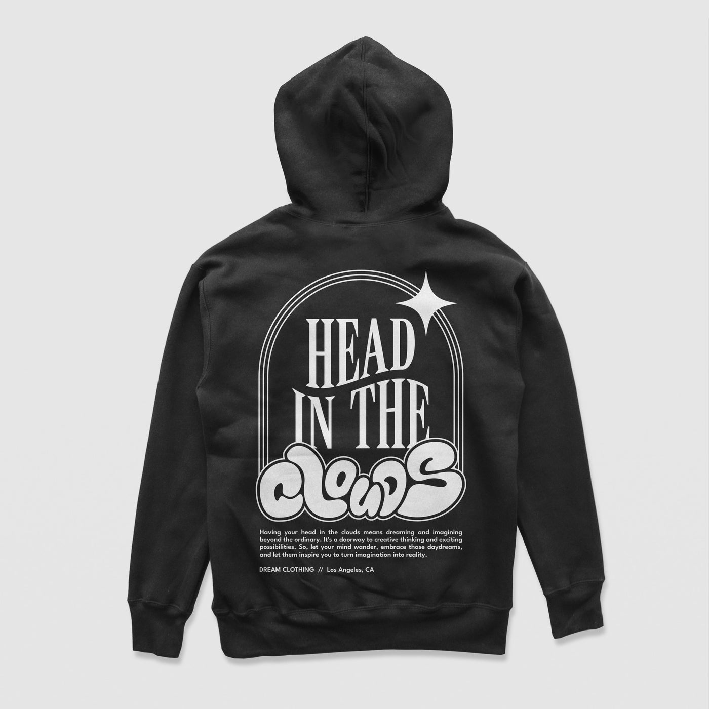 Head In The Clouds HoodieIntroducing "Head In The Clouds," a design that captures the essence of daydreaming with a unique, darker twist. Designed for those who seek an escape from the disapDREAM Clothing 