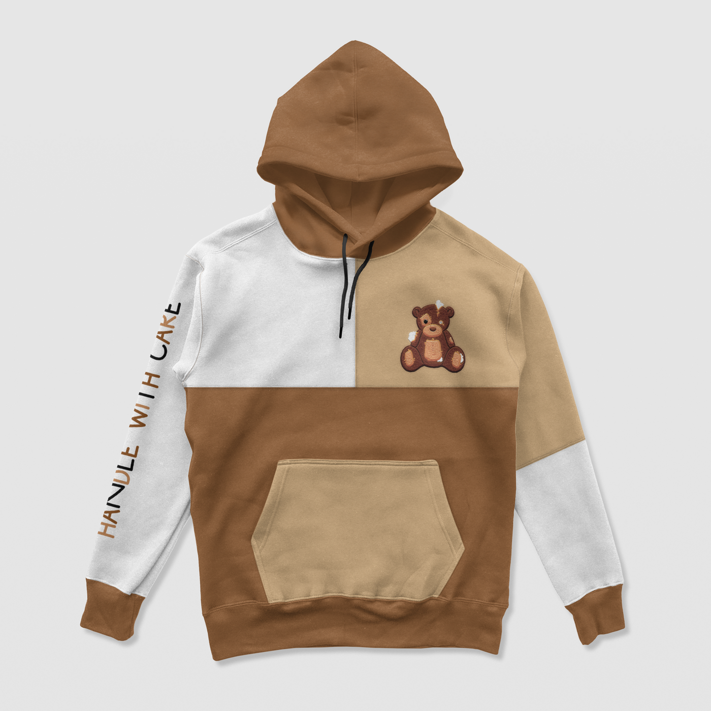 Handle With Care Chocolate Color Block Hoodie