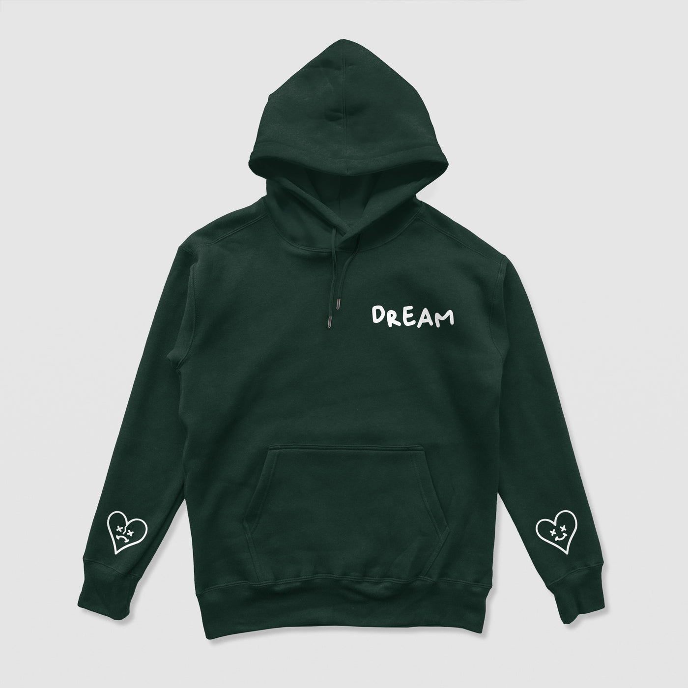 Heart On My Sleeve Basic Hoodie (Forest Green)