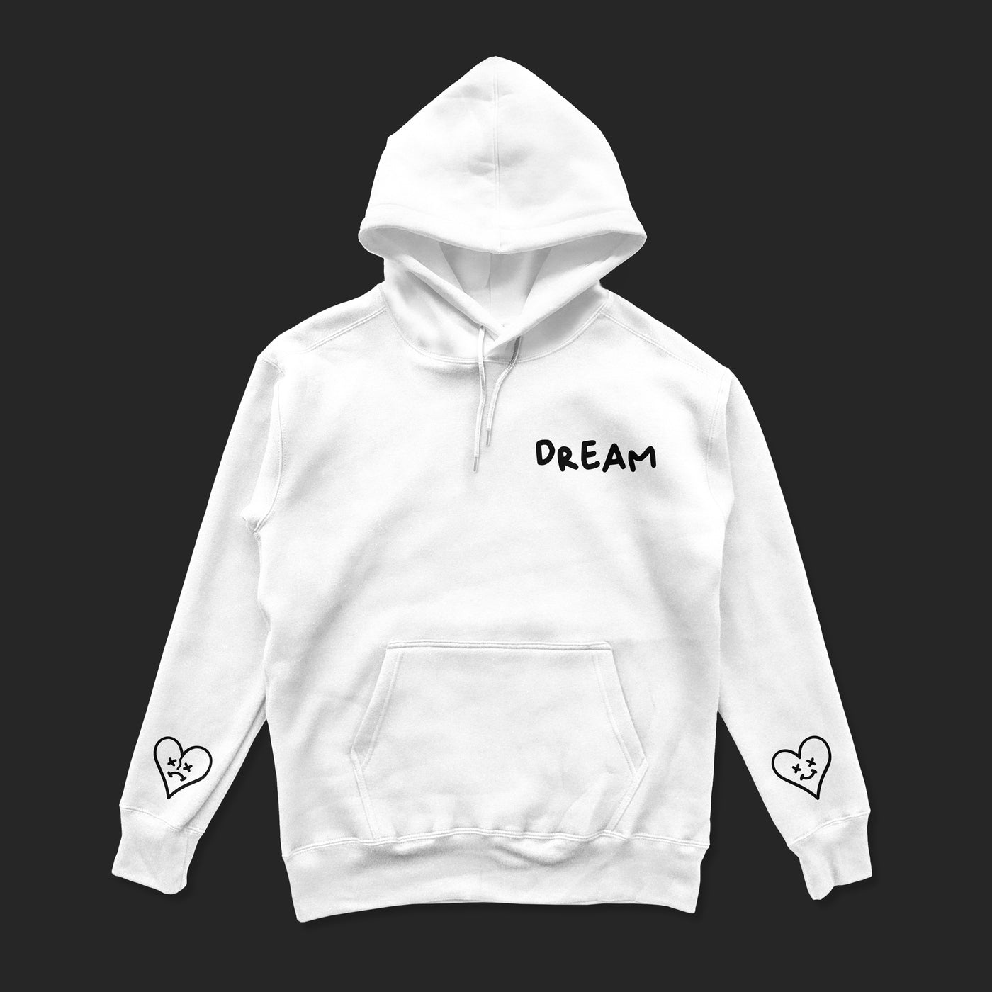 Heart On My Sleeve Basic Hoodie (White)