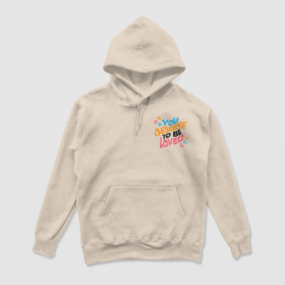 You Deserve To Be Loved Beige Hoodie (Día de Muertos)