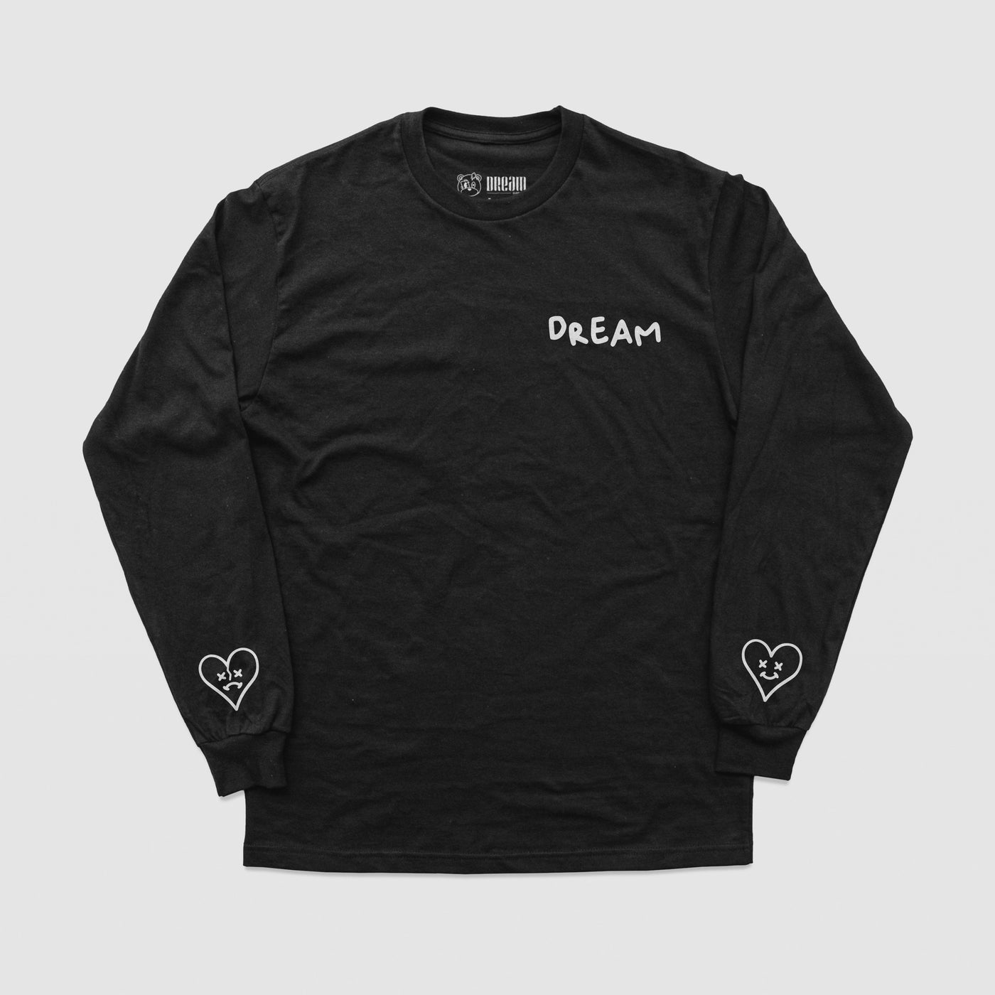 Heart On My Sleeve Basic Long Sleeve Tee (Black)