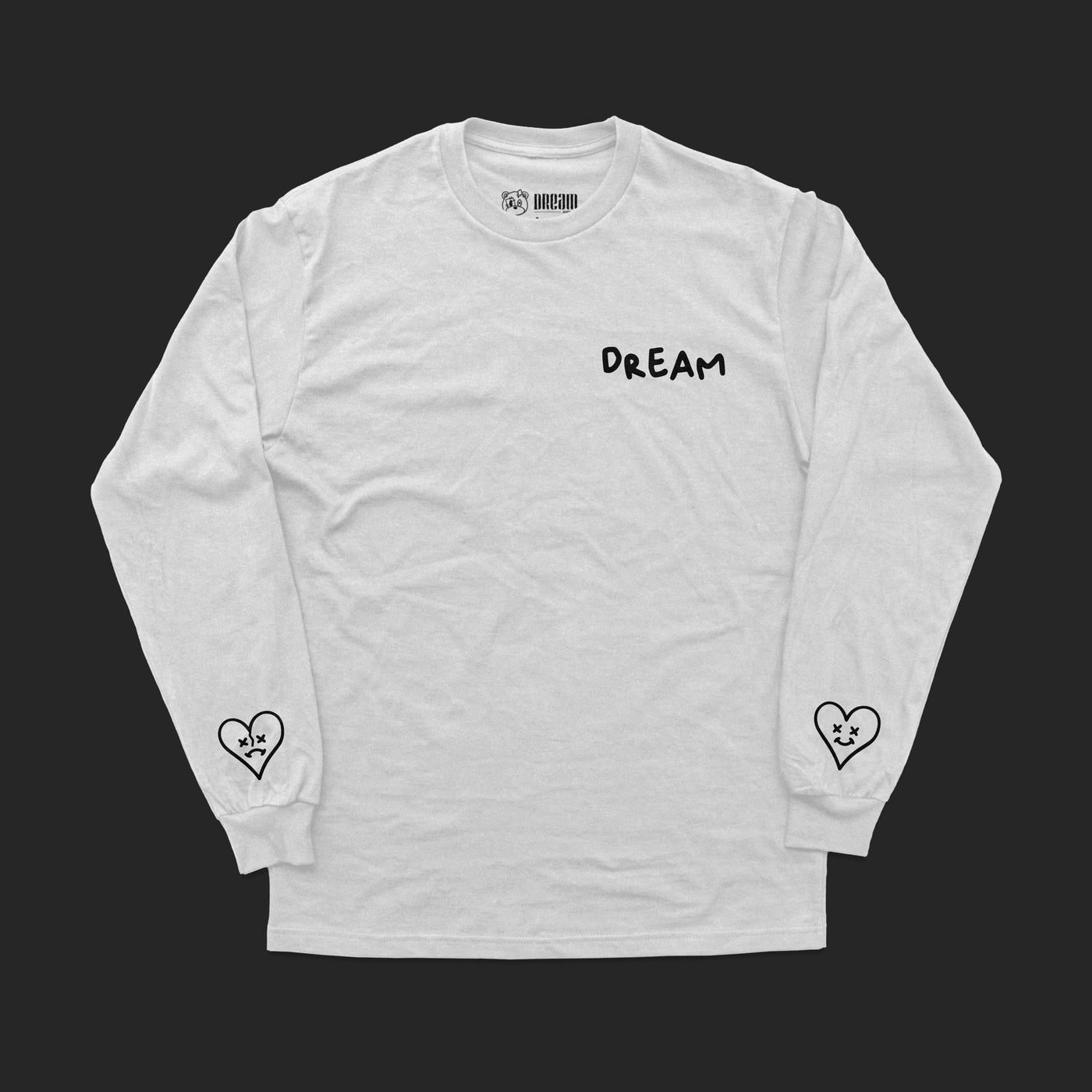 Heart On My Sleeve Basic Long Sleeve Tee (White)