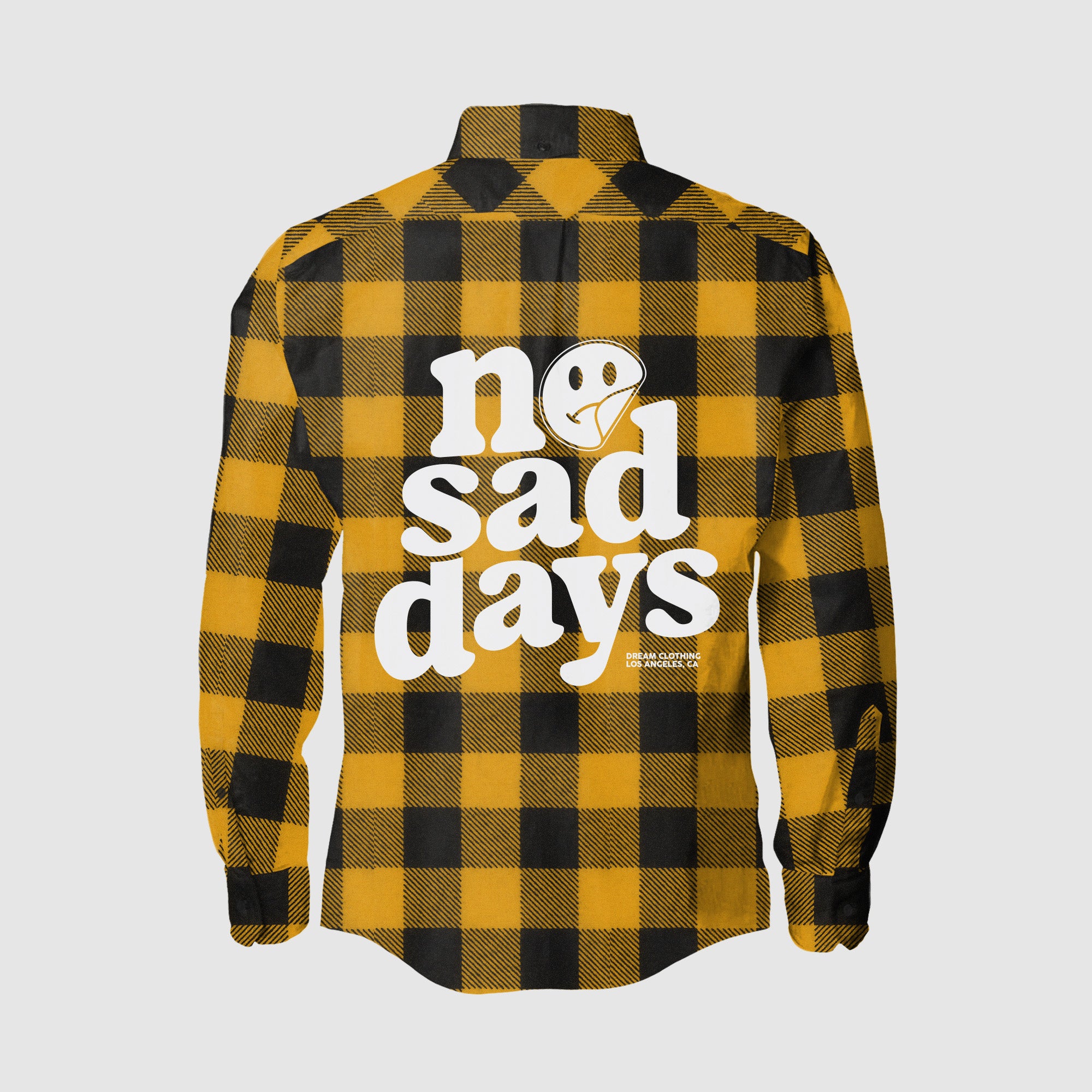 No Sad Days Flannel (Yellow)