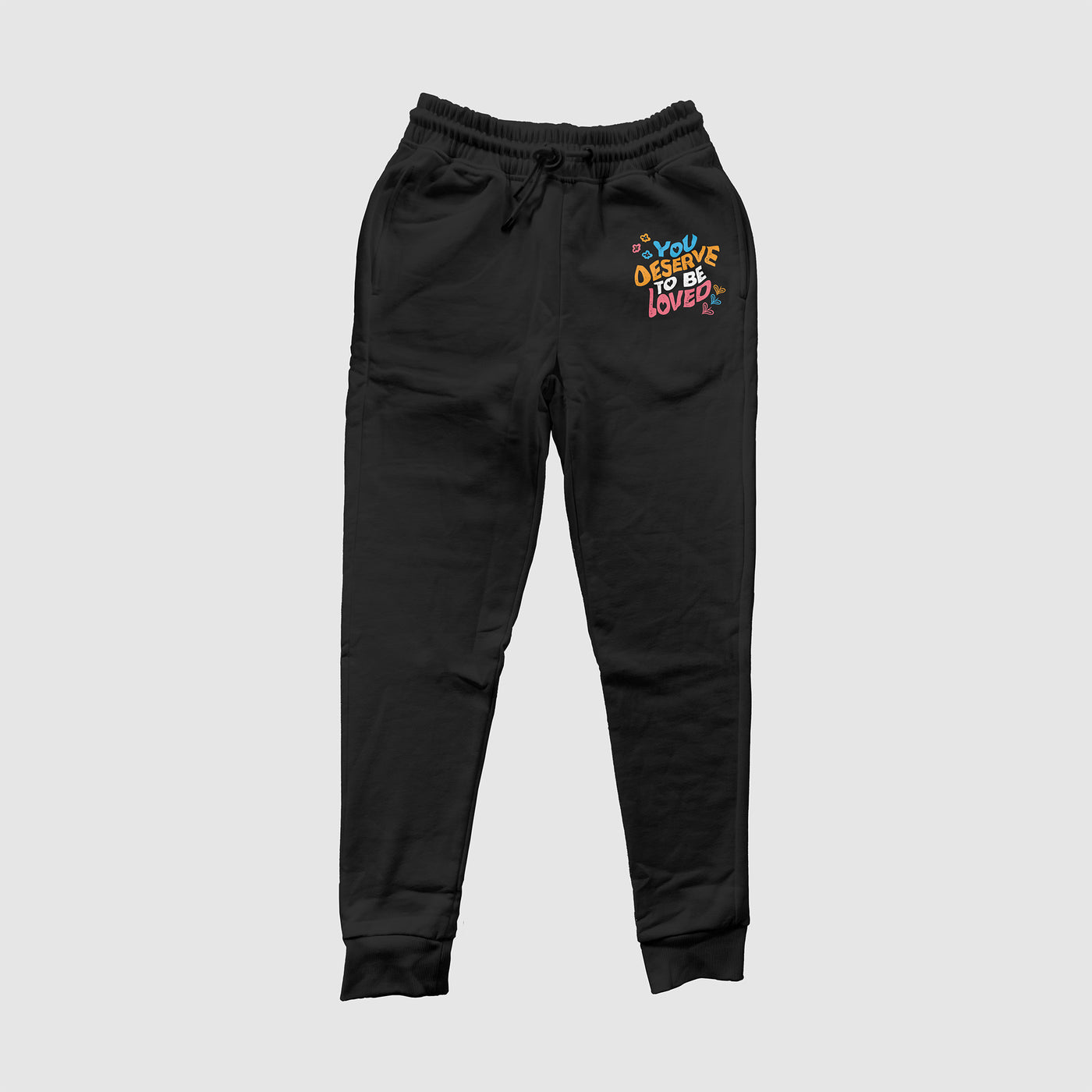 You Deserve To Be Loved Black Jogger Pants (Día de Muertos)