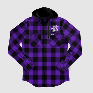 You Deserve To Be Loved Flannel Hoodie (Purple)Thank you for existing. You're worth far more than you could imagine. Believe in yourself and the imprint you're leaving on this world and those around you. You deseDREAM Clothing 
