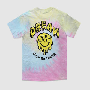 Just Be Happy Tie-Dye Tee (Pastel Swirl) - DREAM Clothing 