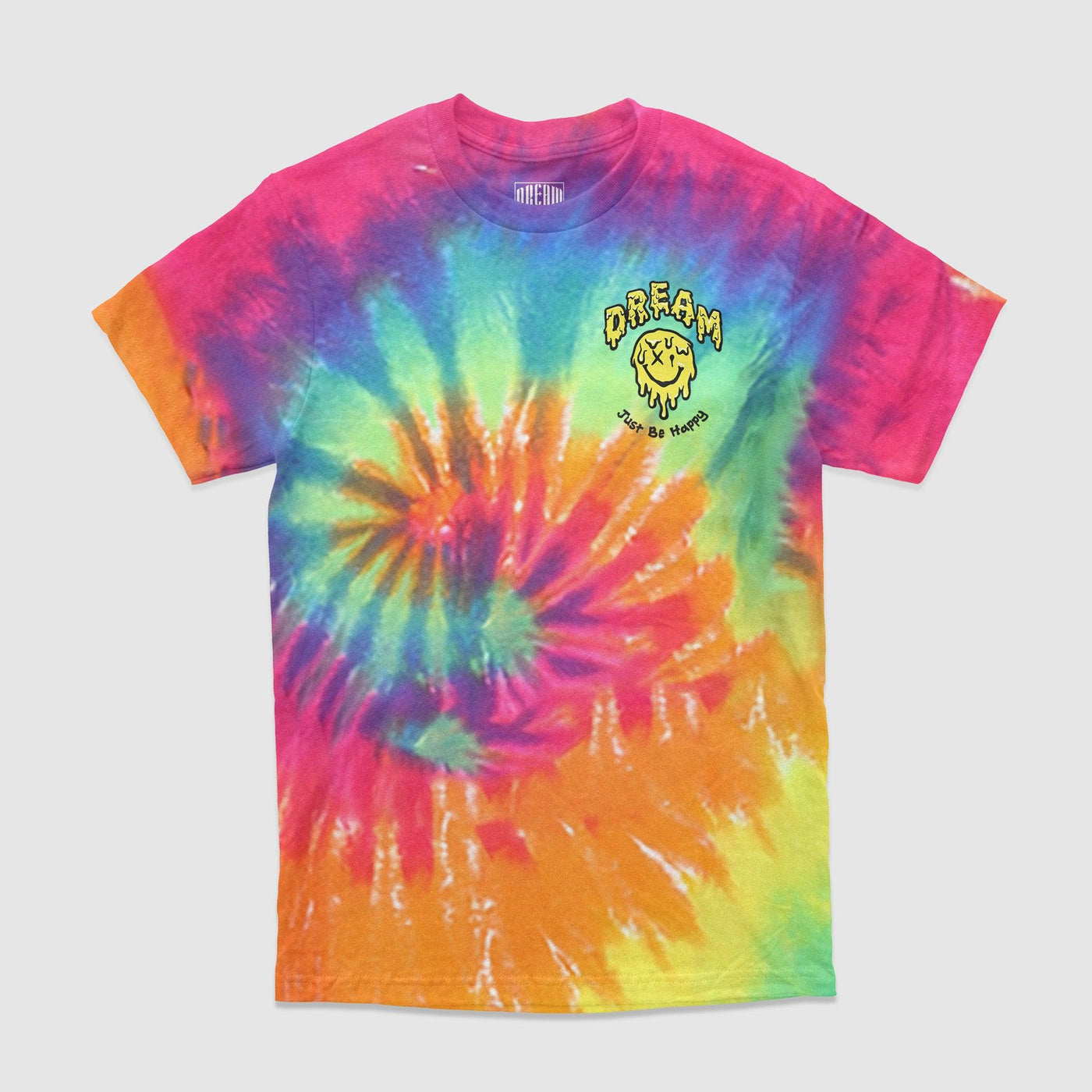 Just Be Happy Tie-Dye Tee (Rainbow) - DREAM Clothing 