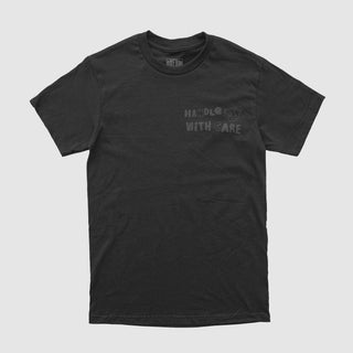 Not Fragile But Handle with Care Black Tee (Blackout) - DREAM Clothing 